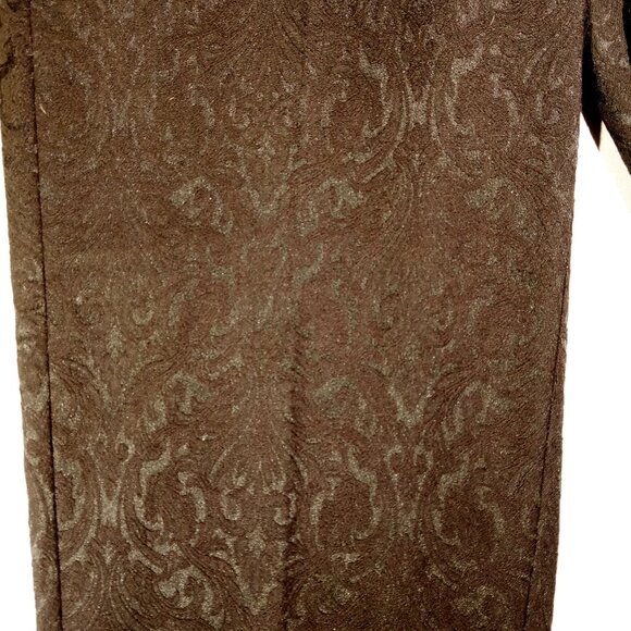 LOFT Pants  sz 10  Black  Textured  Paisley  Tapered Leg  Slim Ankle  Pockets - Picture 3 of 11